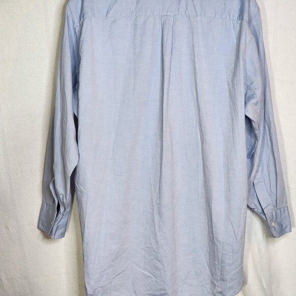 Chaps Ralph Lauren Blue Cotton Classic Vtg Button Up LS Oxford Shirt Sz 17 32/33 - Picture 9 of 16